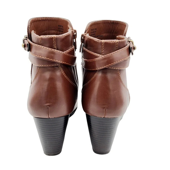 Bass Womens Angie Buckle Ankle Wedge Boots Booties Size 9M Brown - Picture 3 of 12